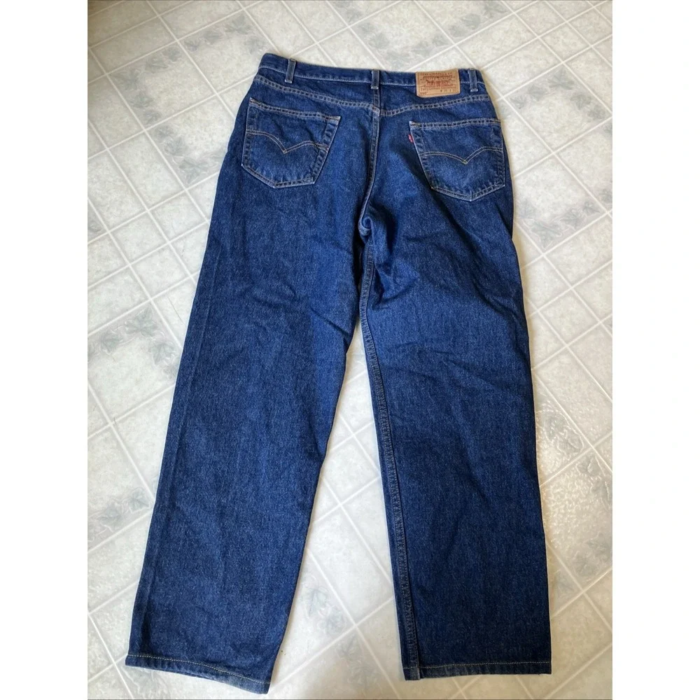 Levis 550 Men's Dark Wash Blue Jeans Straight Leg Denim Straight Leg 36‎ x 32